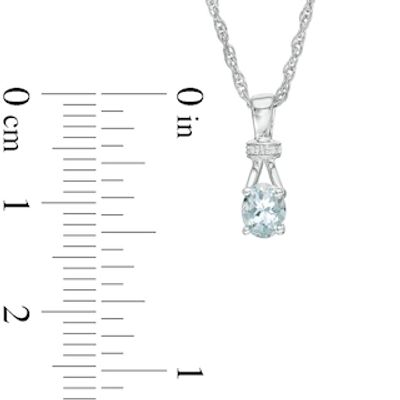 Oval Aquamarine and Diamond Accent Collar Pendant and Ring Set in Sterling Silver - Size 7|Peoples Jewellers