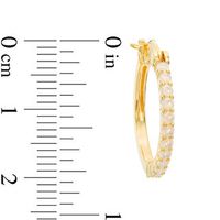 Lab-Created Yellow Opal Hoop Earrings in Sterling Silver with 18K Gold Plate|Peoples Jewellers