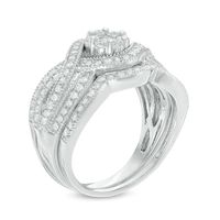 0.70 CT. T.W. Diamond Composite Crossover Bridal Set in 10K White Gold|Peoples Jewellers