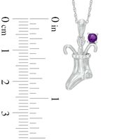 3.0mm Amethyst and Diamond Accent Stocking Pendant in Sterling Silver|Peoples Jewellers