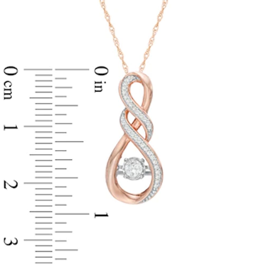 Unstoppable Love™ 0.18 CT. T.W. Diamond Cascading Infinity Pendant in 10K Rose Gold|Peoples Jewellers