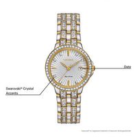 Ladies' Citizen Eco-Drive® Silhouette Crystal Two-Tone Watch with White Dial (Model: EW2344-57A)|Peoples Jewellers