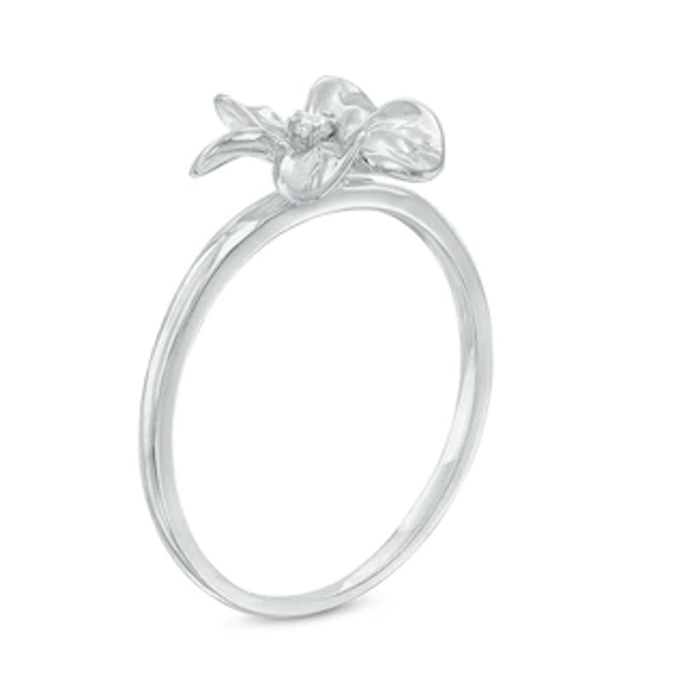 Diamond Accent Flower Ring in Sterling Silver|Peoples Jewellers