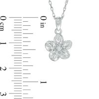 Diamond Accent Flower Pendant in Sterling Silver|Peoples Jewellers