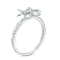 Diamond Accent Pinwheel Flower Ring in Sterling Silver|Peoples Jewellers
