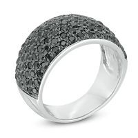 1.95 CT. T.W. Black Diamond Multi-Row Dome Ring in 10K White Gold|Peoples Jewellers