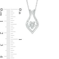 Diamond Accent Ribbon Flower Swirl Pendant in Sterling Silver|Peoples Jewellers