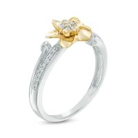 0.11 CT. T.W. Diamond Flower Ring in Sterling Silver and 10K Gold|Peoples Jewellers