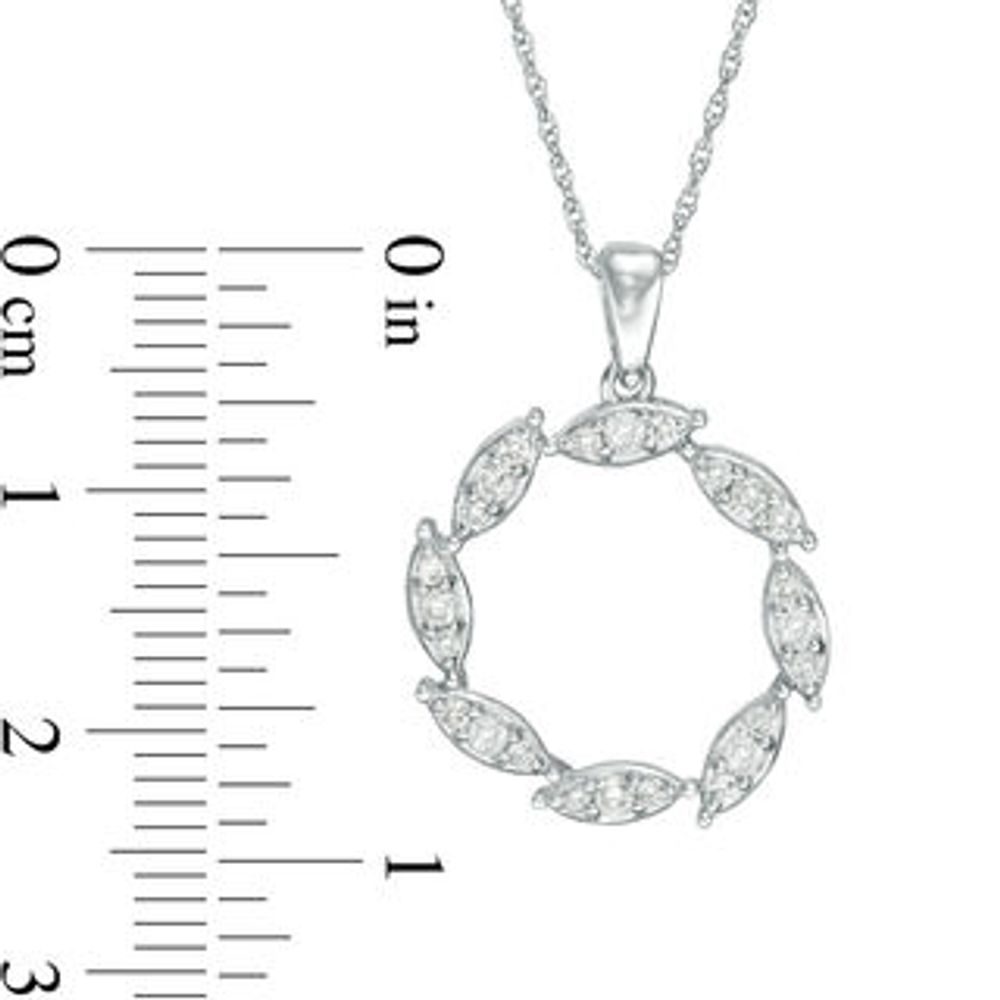 0.33 CT. T.W. Diamond Marquise Circle Pendant in 10K White Gold|Peoples Jewellers