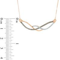 0.25 CT. T.W. Champagne and White Diamond Crossover Necklace in 10K Rose Gold|Peoples Jewellers