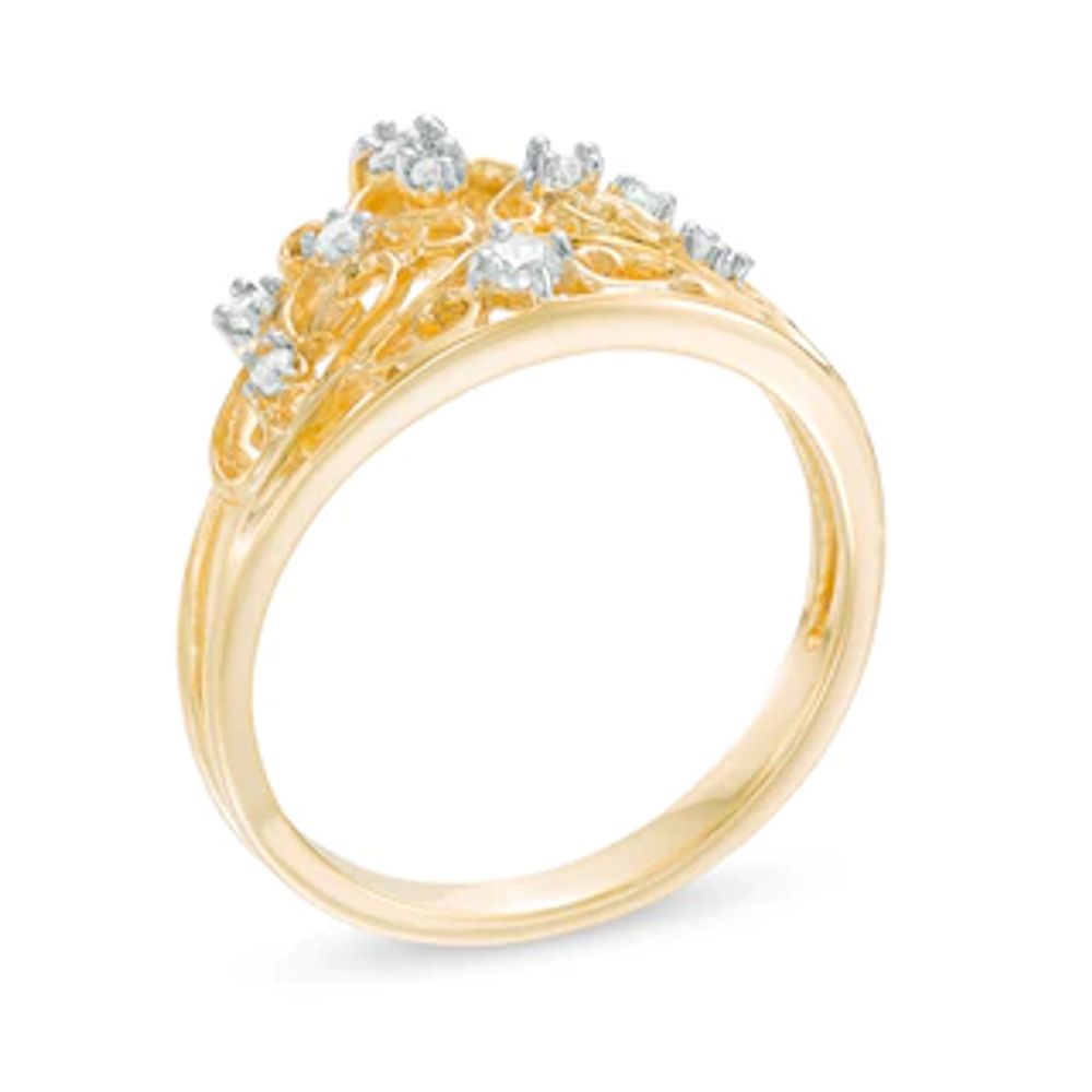 0.12 CT. T.W. Diamond Crown Ring in 10K Gold|Peoples Jewellers