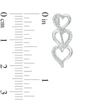 0.15 CT. T.W. Diamond Linear Hearts Crawler Earrings in Sterling Silver|Peoples Jewellers