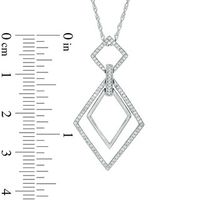 CT. T.W. Diamond Interlocking Tilted Squares Pendant in Sterling Silver|Peoples Jewellers