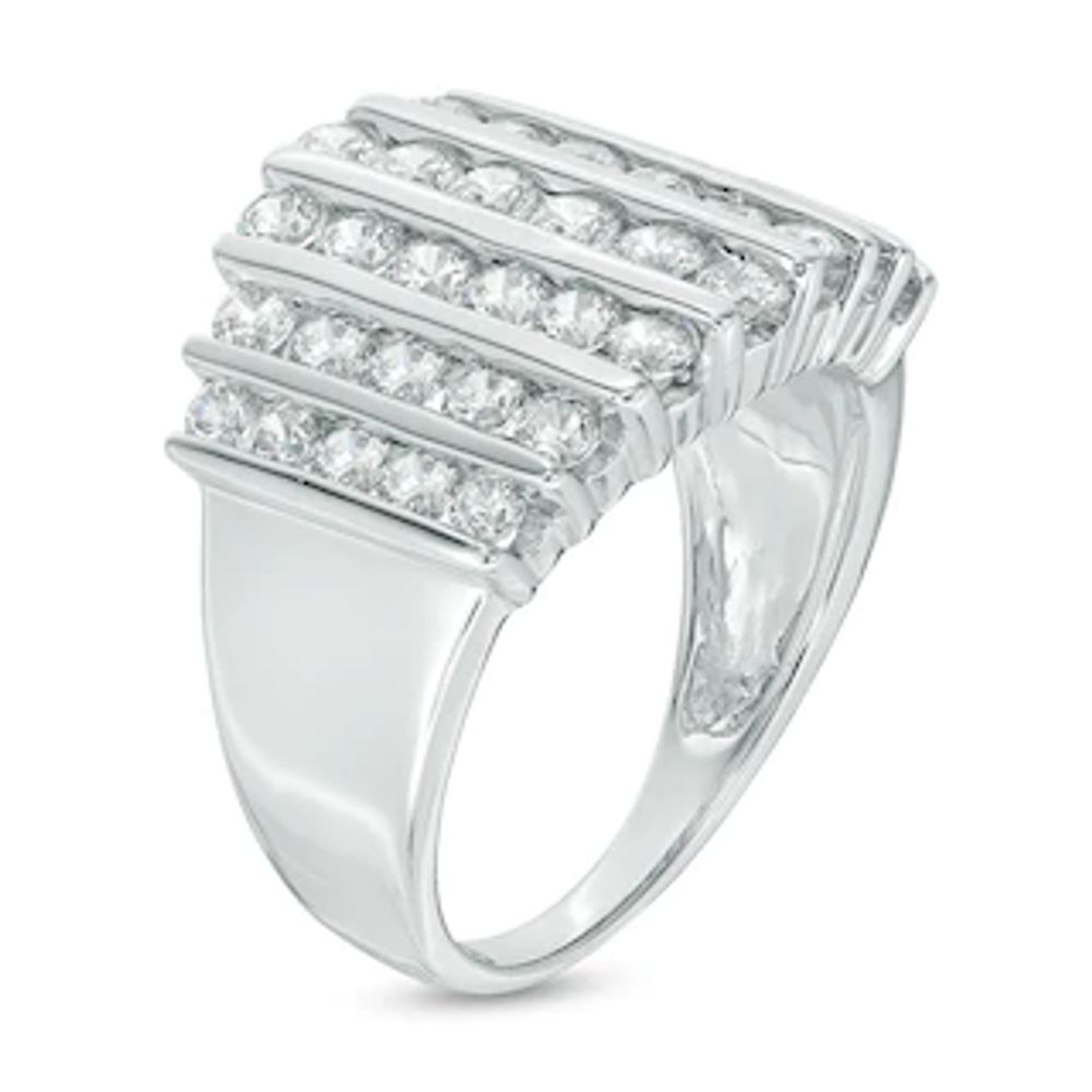 1.95 CT. T.W. Diamond Linear Multi-Row Ring in 10K White Gold|Peoples Jewellers