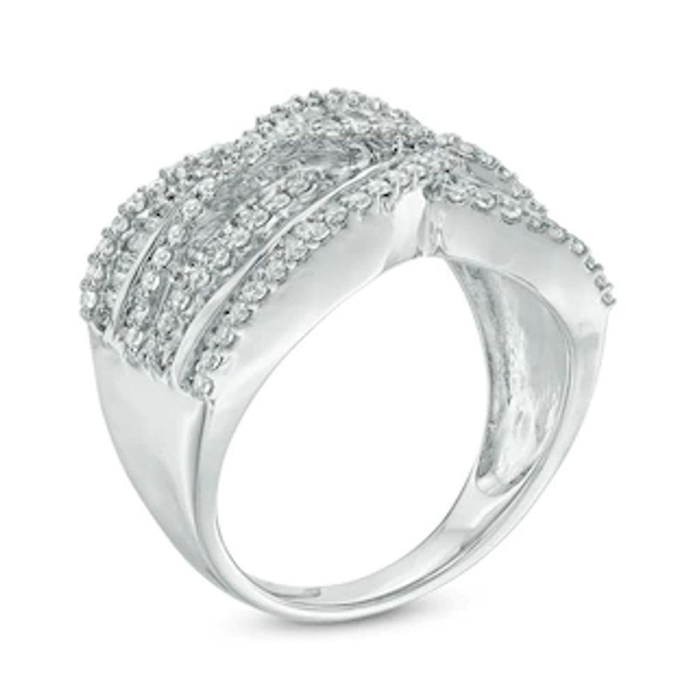 1.20 CT. T.W. Diamond Layered Woven Ring in 10K White Gold|Peoples Jewellers