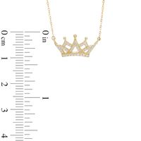 0.12 CT. T.W. Diamond Crown Necklace in 10K Gold - 16.5"|Peoples Jewellers