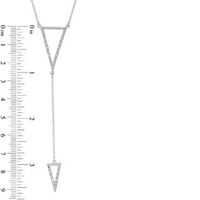0.09 CT. T.W. Diamond Double Triangle "Y" Necklace in Sterling Silver - 20"|Peoples Jewellers