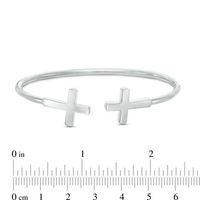 Open Cross Flex Bangle in Sterling Silver|Peoples Jewellers