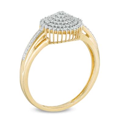 0.25 CT. T. W. Diamond Tiered Sunburst Ring in 10K Gold|Peoples Jewellers