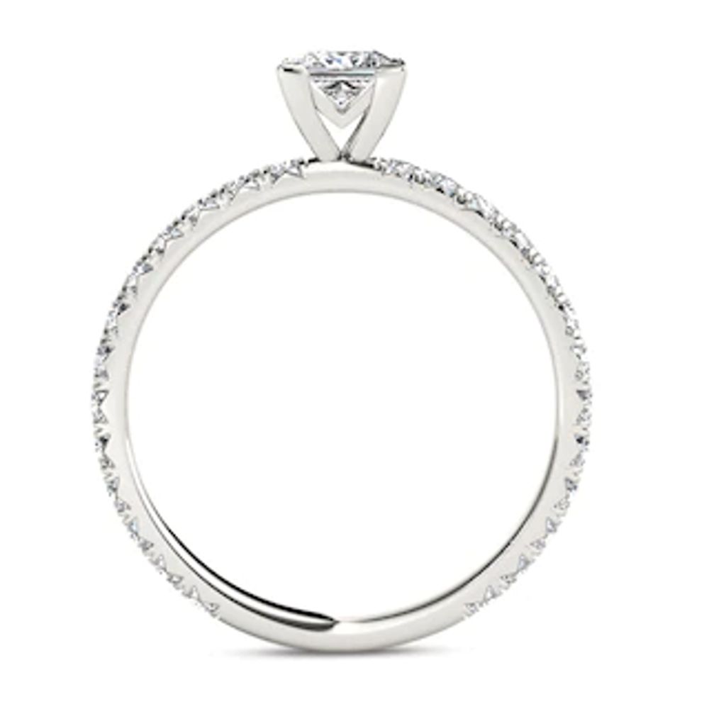 1.00 CT. T.W. Princess-Cut Diamond Engagement Ring in 14K White Gold|Peoples Jewellers