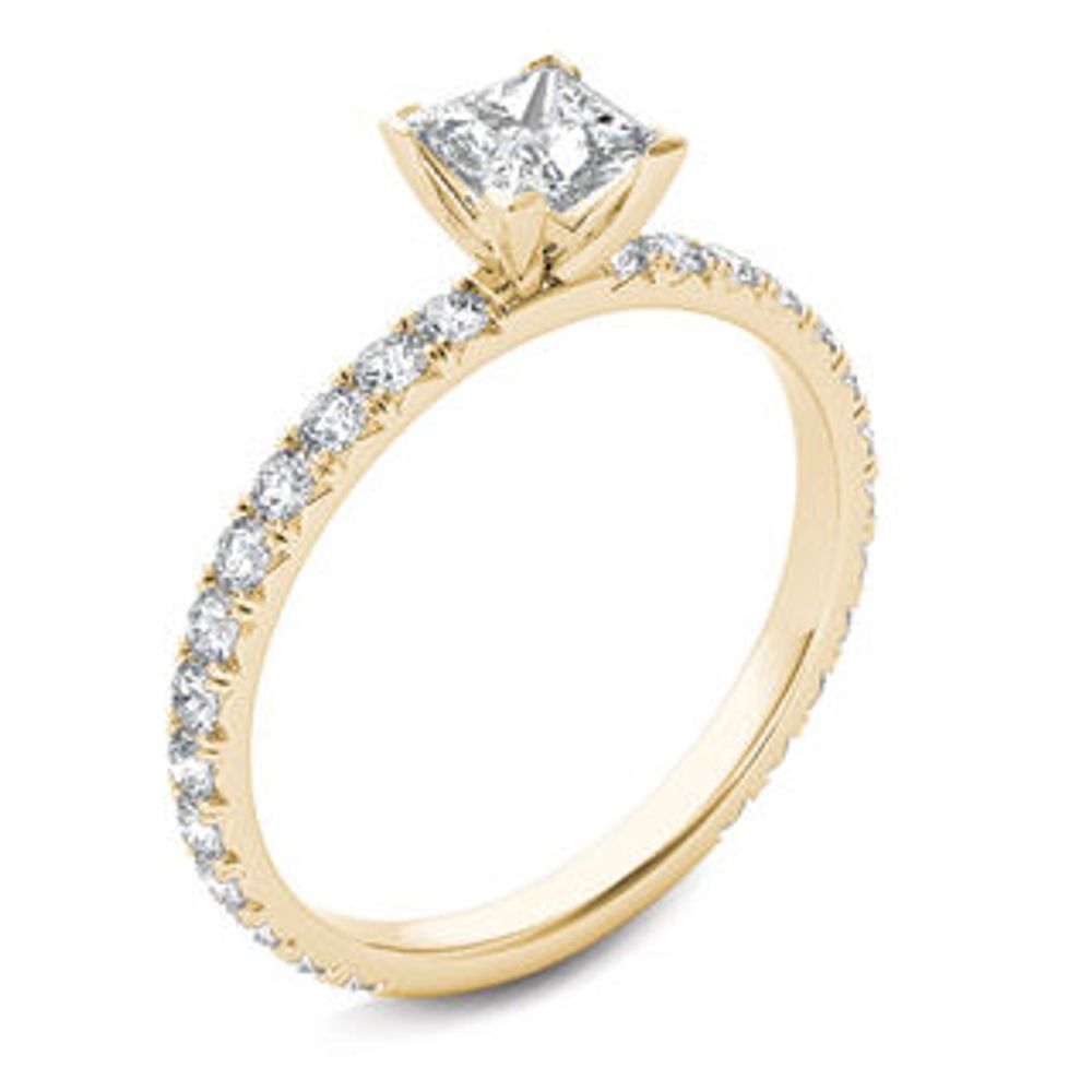 1.00 CT. T.W. Princess-Cut Diamond Engagement Ring in 14K Gold|Peoples Jewellers