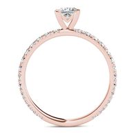 1.00 CT. T.W. Princess-Cut Diamond Engagement Ring in 14K Rose Gold|Peoples Jewellers