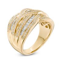 0.75 CT. T.W. Diamond Multi-Row Woven Band in 10K Gold|Peoples Jewellers