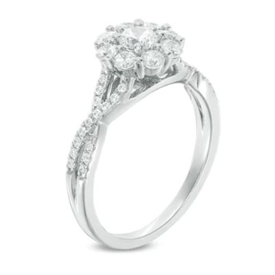 0.95 CT. T.W. Certified Canadian Diamond Frame Engagement Ring in 14K White Gold (I/I2)|Peoples Jewellers
