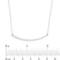 Lab-Created White Sapphire Curved Bar Necklace in Sterling Silver|Peoples Jewellers