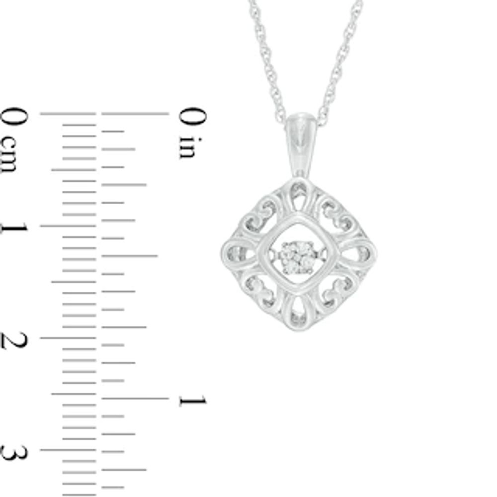 Unstoppable Love™ Composite Diamond Accent Tilted Square Hearts Pendant in Sterling Silver|Peoples Jewellers