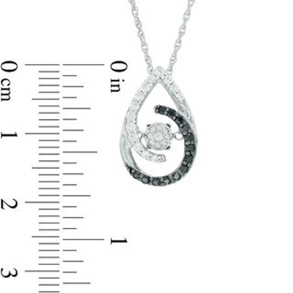 Unstoppable Love™ 0.30 CT. T.W. Enhanced Black and White Composite Diamond Teardrop Pendant in Sterling Silver|Peoples Jewellers