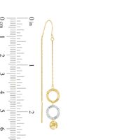 Diamond-Cut Triple Disc Threader Earrings in 10K Gold|Peoples Jewellers