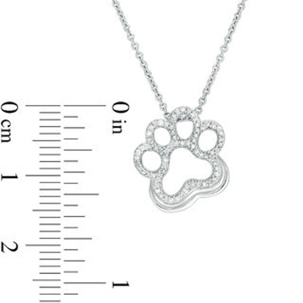 0.10 CT. T.W. Diamond Paw Print Pendant in Sterling Silver|Peoples Jewellers