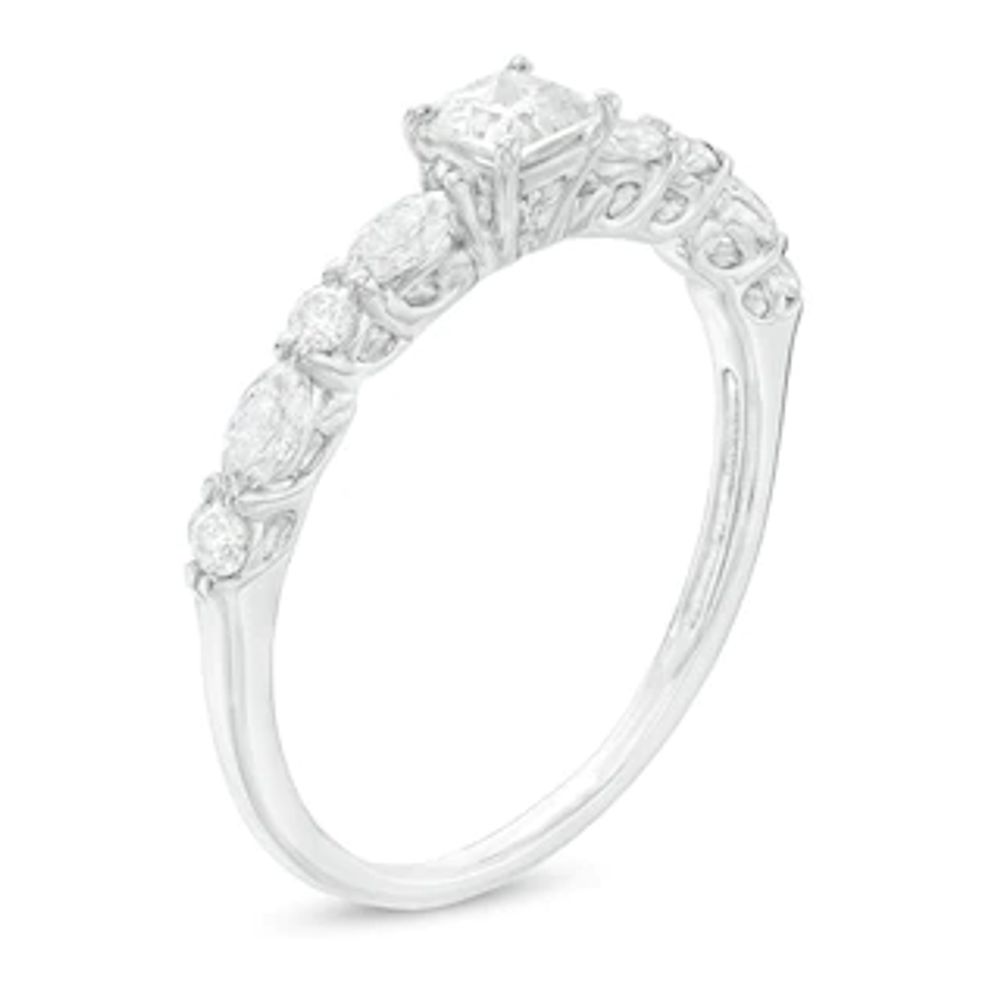 0.75 CT. T.W. Princess-Cut Diamond Engagement Ring in 14K White Gold|Peoples Jewellers