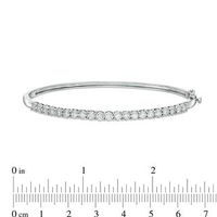 1.00 CT. T.W. Diamond Straight Line Hinged Bangle in 10K White Gold|Peoples Jewellers