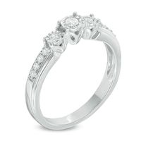 0.18 CT. T.W. Diamond Three Stone Engagement Ring in Sterling Silver|Peoples Jewellers