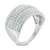 0.95 CT. T.W. Diamond Seven Row Anniversary Ring in 10K White Gold|Peoples Jewellers