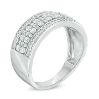 0.58 CT. T.W. Diamond Four Row Anniversary Ring in 10K White Gold|Peoples Jewellers