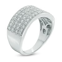 0.95 CT. T.W. Diamond Four Row Anniversary Ring in 10K White Gold|Peoples Jewellers