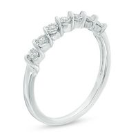 Diamond Accent Seven Stone "S" Anniversary Band in Sterling Silver|Peoples Jewellers