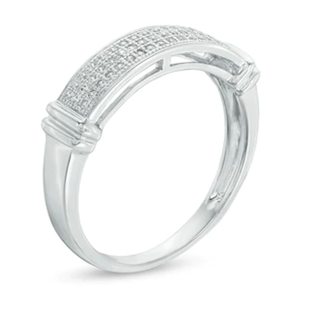 0.18 CT. T.W. Diamond Three Row Collar Anniversary Band in 10K White Gold|Peoples Jewellers