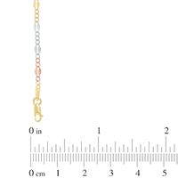 Diamond-Cut Mirror Leaf Link Chain Necklace in 10K Tri-Tone Gold|Peoples Jewellers