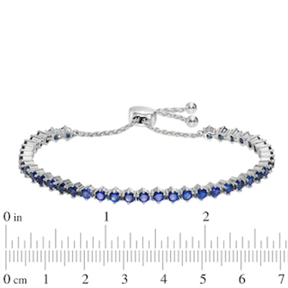 Lab-Created Blue Sapphire Bolo Bracelet in Sterling Silver - 9.0"|Peoples Jewellers