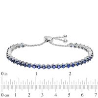 Lab-Created Blue Sapphire Bolo Bracelet in Sterling Silver - 9.0"|Peoples Jewellers