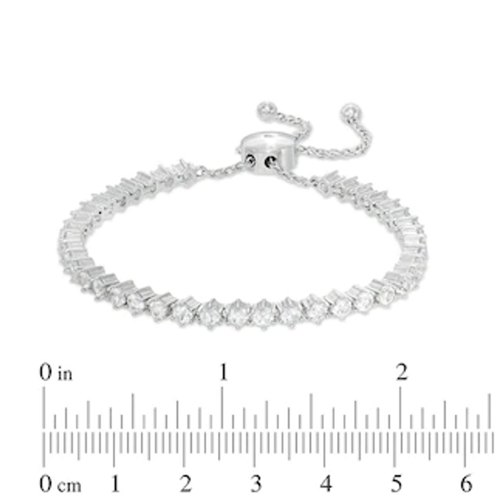 Lab-Created White Sapphire Bolo Bracelet in Sterling Silver – 9.0"|Peoples Jewellers