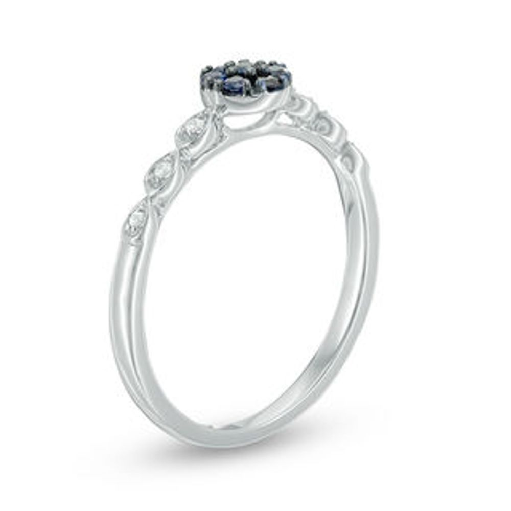 0.07 CT. T.W. Princess-Cut Diamond French Twist Promise Ring in Sterling Silver|Peoples Jewellers