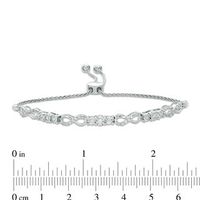 0.37 CT. T.W. Diamond Three Stone Infinity Bolo Bracelet in 10K White Gold - 9.5"|Peoples Jewellers