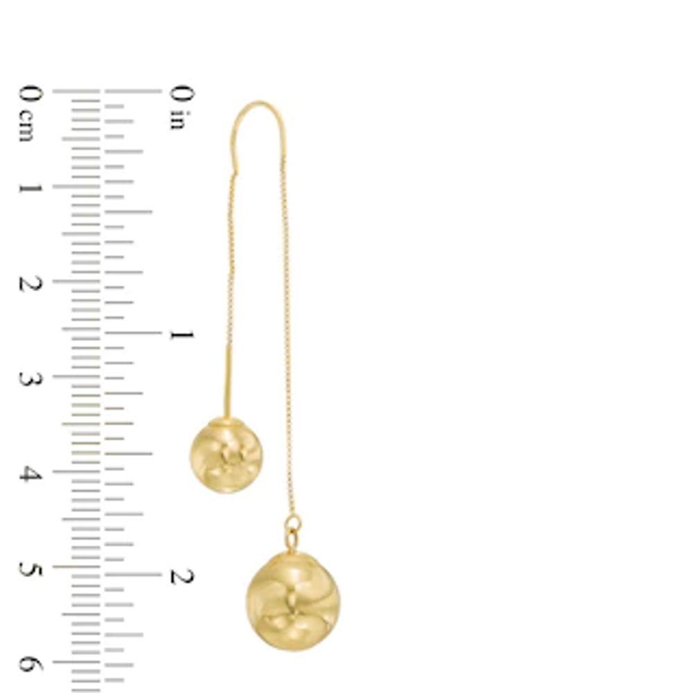 Double Ball Threader Earrings in 10K Gold|Peoples Jewellers