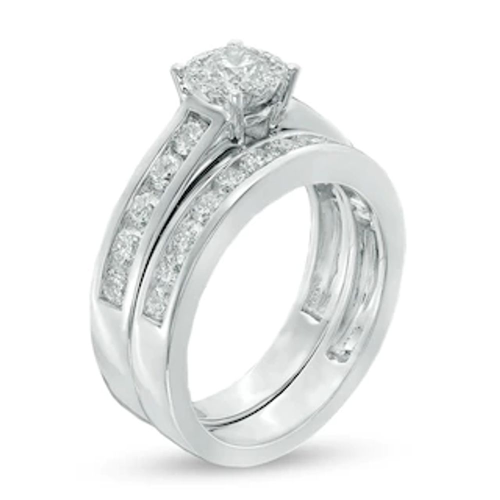 1.50 CT. T.W. Channel-Set Diamond Bridal Set in 14K White Gold|Peoples Jewellers