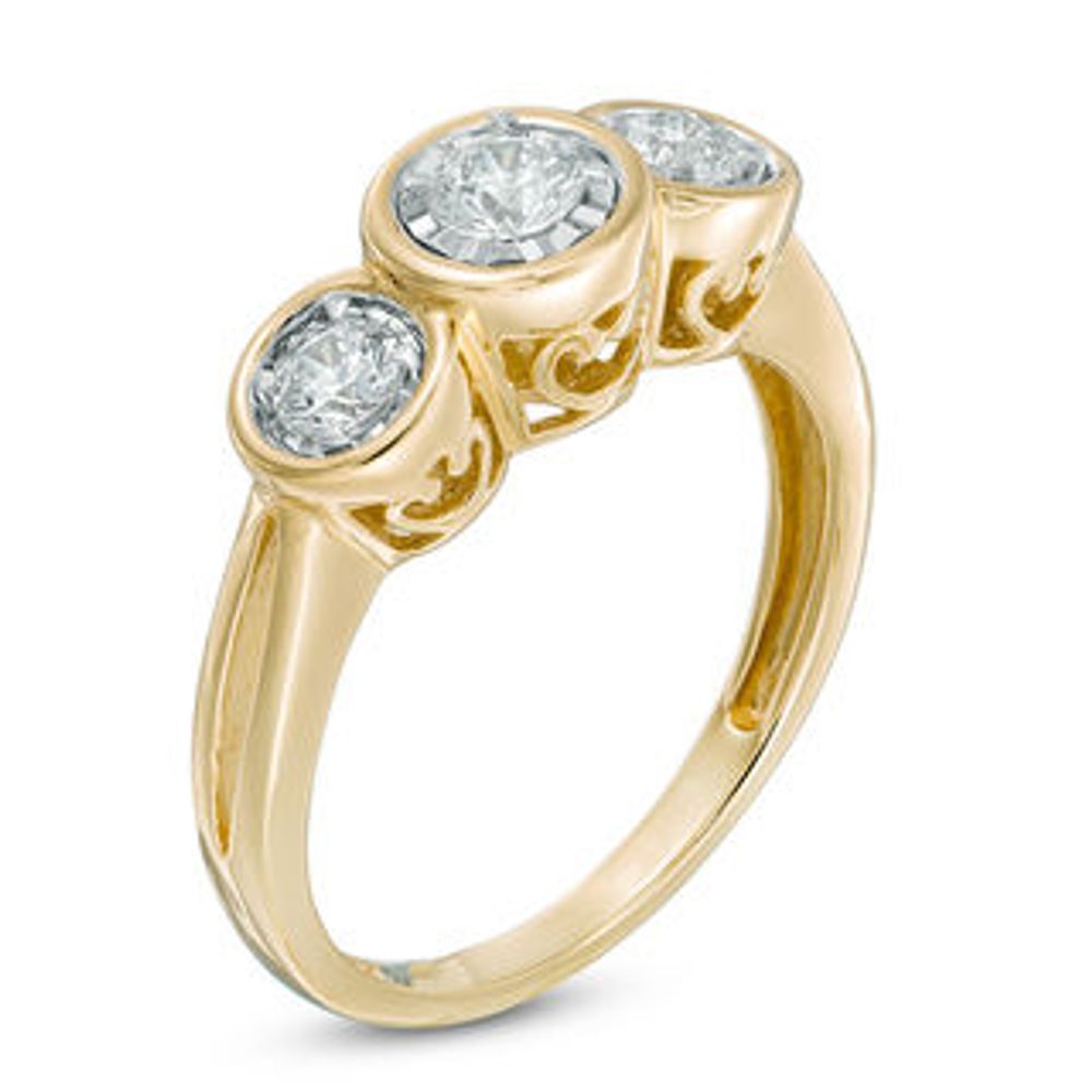 0.55 CT. T.W. Diamond Past Present Future® Engagement Ring in 10K Gold|Peoples Jewellers